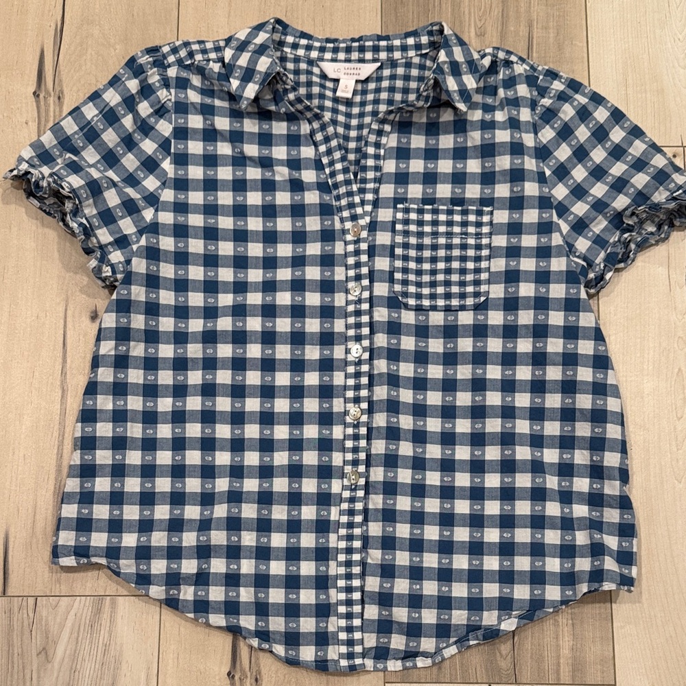 LC Lauren Conrad Gingham Blouse, size Small